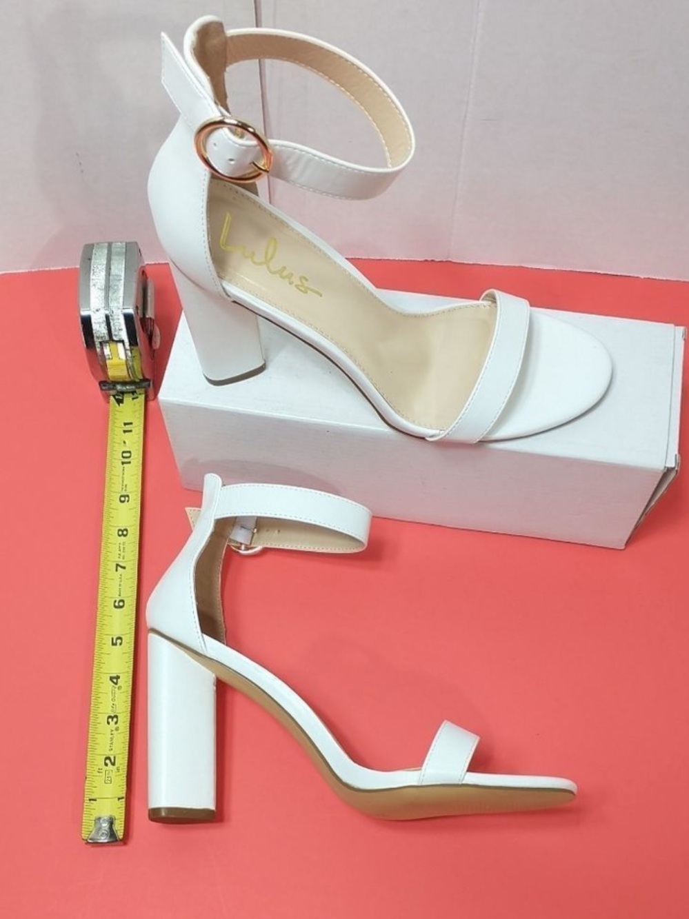 Lulu's White Kamali Ankle-Strap Block Heel Sandals